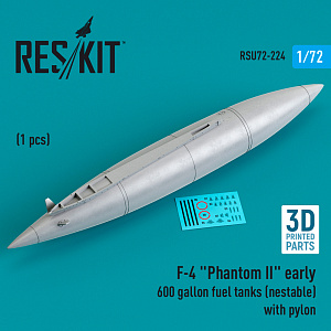 Дополнения из смолы 1/72 McDonnell F-4 Phantom II early 600 gallon fuel tanks (ResKit)