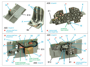 3D Декаль интерьера кабины P-47D Thunderbolt Razorback (Tamiya)