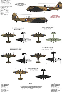 Декаль 1/48 Bristol Blenheim Mk.I/Mk.If (5) (Xtradecal)