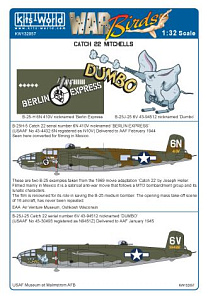 Декаль 1/32 North-American B-25H-5 Catch 22 serial number 6N 410V (Kits-World)