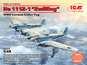 Сборная модель 1/48 He 111Z-1 'Zwilling' German WWII Glider Tug (ICM)