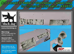 Дополнения из смолы 1/32 LTV A-7D/A-7E Corsair II radar+electronics+wheel bays (для Trumpeter kits)