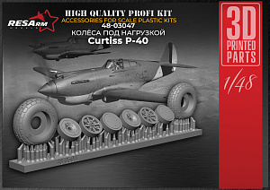 Дополнения из смолы 1/48 Колеса для Curtiss P-40 (под нагрузкой) (RESArm)