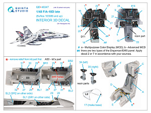 3D Декаль интерьера кабины FA-18D поздний (Hasegawa) (с 3D-печатными деталями)