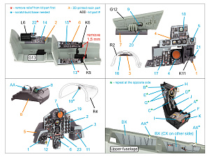 3D Декаль интерьера для F-4J Phantom II (Academy) (с 3D-печатными деталями)