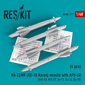 Дополнения из смолы 1/48 Kh-25MR (AS-10 Karen) missile with APU-68 (4 pcs) (ResKit)