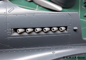 Дополнения из смолы 1/48 Выхлопные патрубки для P-39N/Q Airacobra (для Eduard) (A.M.U.R.Reaver)