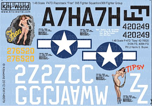 Декаль 1/48 Republic P-47D Thunderbolt 'Razorback' (Kits-World)