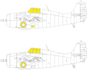 Окрасочная маска 1/48 Grumman F4F-3 Wildcat TFace canopy frame paint mask (inside & outside)(Eduard)