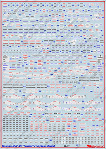 Декаль 1/48 Микоян МиГ-25 технические надписи (Begemot)