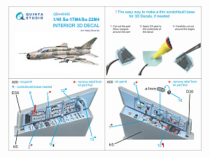 3D Декаль интерьера кабины Су-17М4/Су-22М4 (Hobby Boss) (с 3D-печатными деталями)