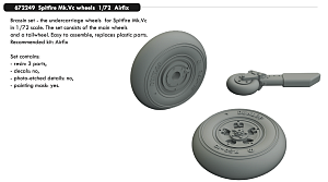 Дополнения из смолы 1/72 Колеса Supermarine Spitfire Mk.Vc (под нагрузкой) (для модели Airfix)