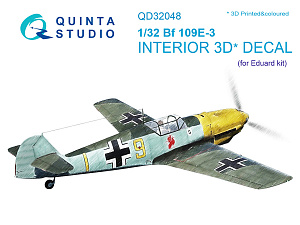 3D Декаль интерьера кабины Bf 109E-3 (для модели Eduard)