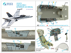 3D Декаль интерьера кабины F/A-18А++ (HobbyBoss)