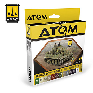 Набор акриловых красок ATOM Цвета "Тигр I" (1942-1945) 20 ml x 12 (Ammo Mig)