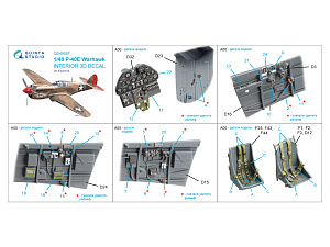3D Декаль интерьера кабины P-40E Warhawk (Eduard)