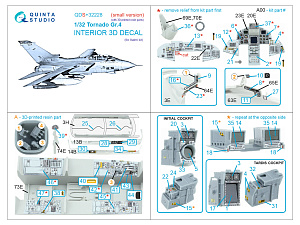 3D Декаль интерьера кабины Tornado Gr.4 (Italeri) (Малая версия) (с 3D-печатными деталями)