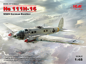 Сборная модель 1/48 Heinkel He 111H-16 German Bomber (4x camo) (ICM)