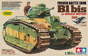 Сборная модель 1/35 Французский боевой танк B1 bis (+моторчик с редуктором) (Tamiya)