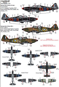 Декаль 1/48 Boulton-Paul Defiant Mk.I/NF.II/ ASR.Mk.I (6) (Xtradecal)