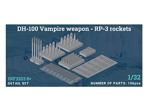 Дополнения из смолы 1/32 de Havilland DH-100 Vampire Mk.3/Mk.5 - Weapon Set RP-3 Rockets