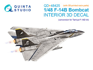 3D Декаль интерьера кабины F-14B (конверсия для F-14D Tamiya) (с 3D-печатными деталями)