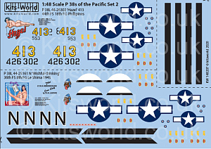 Декаль 1/48 Lockheed P-38L Lightnings of the Pacific (Late War) Set 2  (Kits-World)