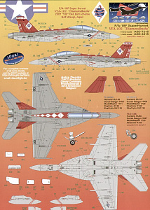 Декаль 1/72 Boeing F/A-18F Super Hornet VFA-102 (3) (Astra Decals)
