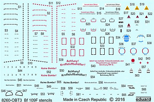 Декаль 1/48 Bf 109F stencils (EDU)