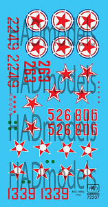 Декаль 1/72 МиГ-15БИС (North Korea, USSR, Hungary) (HAD)