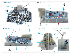 3D Декаль интерьера кабины Су-17М3 (Modelsvit) (Modelsvit) (малая версия)