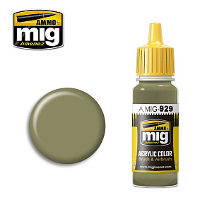 Краска акриловая OLIVE DRAB SHINE (Оливковый сияющий) (Ammo Mig) (17ml)