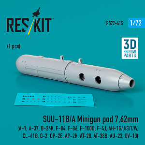 Дополнения из смолы 1/72 SUU-11B/A Minigun pod 7,62mm (1 pcs) (ResKit)
