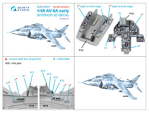 3D Декаль интерьера кабины AV-8A Early (Kinetic) (Малая версия)