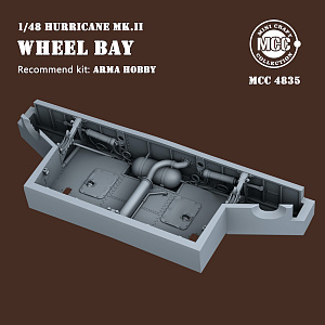 Дополнения из смолы 1/48 Ниши шасси Hawker Hurricane Mk.II Wheel (Arma Hobby) (MCC)