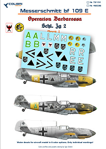 Декаль 1/72 Bf-109 E (Schl)/LG 2 (Operation Barbarossa) Part I (Colibri Decals)