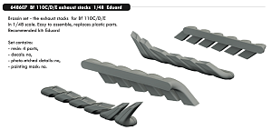Дополнения из смолы 1/48 Выхлопные патрубки Messerschmitt Bf-110C/Bf-110D/Bf-110E(для модели Eduard)