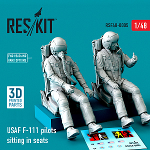 Дополнения из смолы 1/48 USAF General-Dynamics F-111 pilots sitting in seats (2 pcs) (ResKit)