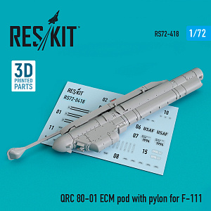 Дополнения из смолы 1/72 QRC 80-01 ECM pod with pylon for General-Dynamics F-111 (ResKit)