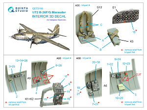 3D Декаль интерьера кабины B-26F/G Marauder (Hasegawa)