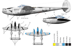 Декаль 1/72 Lockheed P-38J Lightnings Wicked Women P-38 Lightnings (Bombshell)
