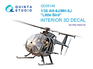 3D Декаль интерьера кабины AH-6J/MH-6J (Kitty Hawk)