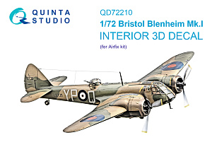 3D Декаль интерьера кабины Bristol Blenheim Mk.I (Airfix)