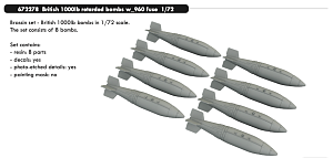 Дополнения из смолы 1/72 British 1000lb retarded bombs w_960 fuse