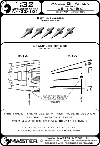 Дополнения из латуни 1/32 Зонды Angle Of Attack - тип США (5 шт.)