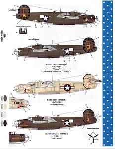 Декаль 1/72 Consolidated B-24D Liberators Ploesti Raid 1st Aug 1943 (4) (Possum Werks)