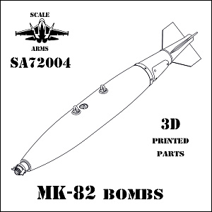 Дополнения из смолы 1/72 Авиационная бомба МК-82 (в комплекте 6 шт.) (Scale Arms)