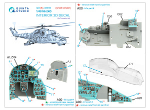 3D Декаль интерьера кабины Ми-24Д (Trumpeter) (Малая версия)
