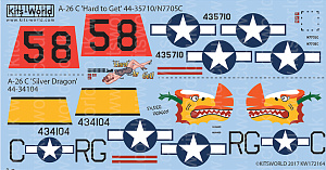 Декаль 1/72 Douglas A-26C Douglas invader (Kits-World)