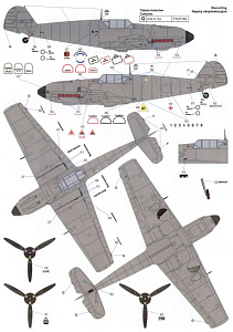 Декаль 1/32 Messerschmitt Bf-109E-4 (5) Black (Techmod)